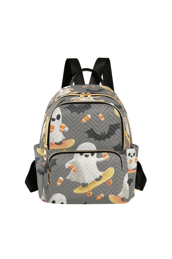 Mini Backpack Purse for Women Travel Daypack Casual Shoulder Bag, Cute Ghosts