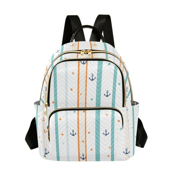 FORMRS Mini Backpack Purse for Women Travel Daypack Casual Shoulder Bag, Cute Nautical Pattern