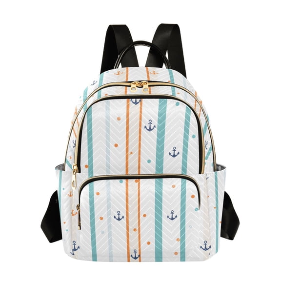 FORMRS Mini Backpack Purse for Women Travel Daypack Casual Shoulder Bag, Cute Nautical Pattern