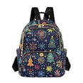 thumbnail image 1 of FORMRS Mini Backpack Purse for Women Travel Daypack Casual Shoulder Bag, Dark Blue Christmas, 1 of 7