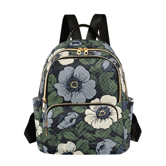 FORMRS Mini Backpack Purse for Women Travel Daypack Casual Shoulder Bag, Dark Floral