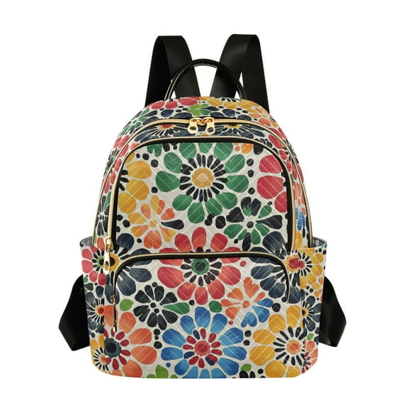 FORMRS Mini Backpack Purse for Women Travel Daypack Casual Shoulder Bag, Dark Floral