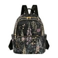 thumbnail image 1 of FORMRS Mini Backpack Purse for Women Quilted Travel Daypack Casual Shoulder Bag, Dark Flowers Pattern, 1 of 7