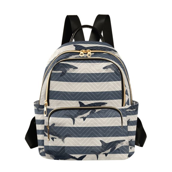 FORMRS Mini Backpack Purse for Women Travel Daypack Casual Shoulder Bag, Dark Sharks