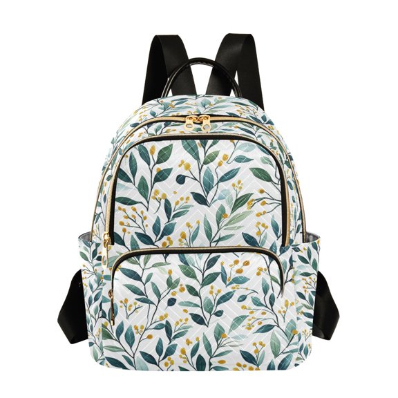 FORMRS Mini Backpack Purse for Women Quilted Travel Daypack Casual Shoulder Bag, Darker Leafy Pattern