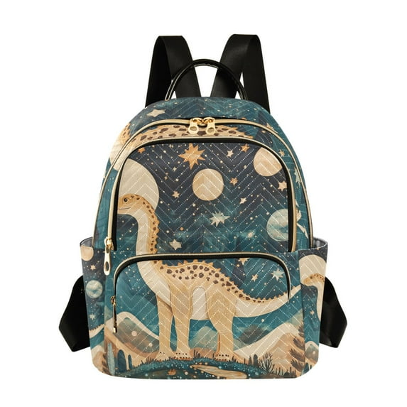 FORMRS Mini Backpack Purse for Women Travel Daypack Casual Shoulder Bag, Dinosaur at Night