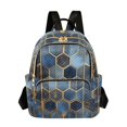 thumbnail image 1 of FORMRS Mini Backpack Purse for Women Travel Daypack Casual Shoulder Bag, Elegant Hexagon Pattern, 1 of 7