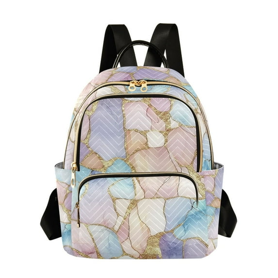 FORMRS Mini Backpack Purse for Women Travel Daypack Casual Shoulder Bag, Elegant Marble Pattern