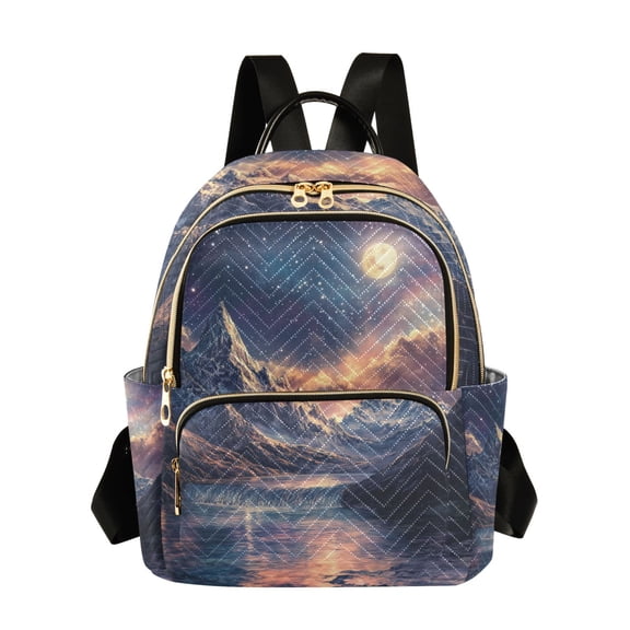 FORMRS Mini Backpack Purse for Women Quilted Travel Daypack Casual Shoulder Bag, Ethereal Mountain