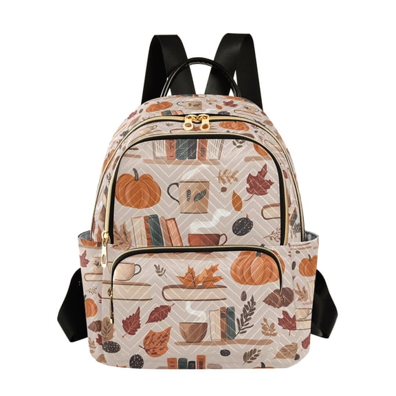 FORMRS Mini Backpack Purse for Women Quilted Travel Daypack Casual Shoulder Bag, Fall Acorns Pattern