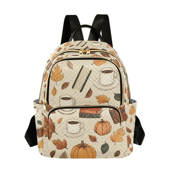 FORMRS Mini Backpack Purse for Women Quilted Travel Daypack Casual Shoulder Bag, Fall Book