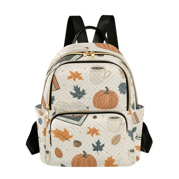 FORMRS Mini Backpack Purse for Women Quilted Travel Daypack Casual Shoulder Bag, Fall Books