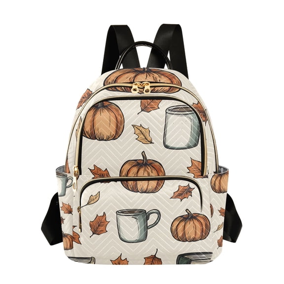 FORMRS Mini Backpack Purse for Women Travel Daypack Casual Shoulder Bag, Fall Leaves