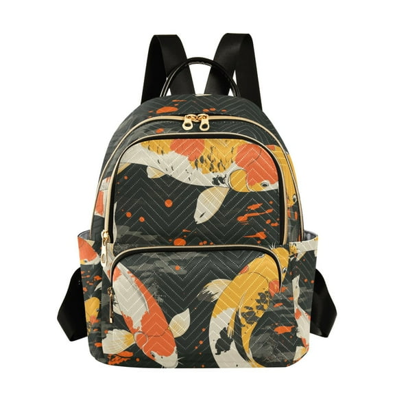 FORMRS Mini Backpack Purse for Women Travel Daypack Casual Shoulder Bag, Fish Pattern