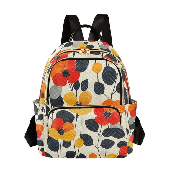FORMRS Mini Backpack Purse for Women Quilted Travel Daypack Casual Shoulder Bag, Floral Pattern