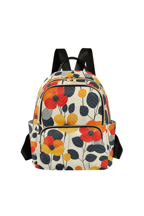 Mini Backpack Purse for Women Travel Daypack Casual Shoulder Bag, Floral Pattern