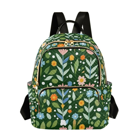 FORMRS Mini Backpack Purse for Women Travel Daypack Casual Shoulder Bag, Flourish Flowers Pattern