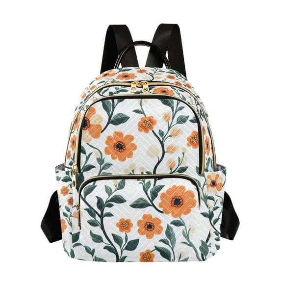 FORMRS Mini Backpack Purse for Women Travel Daypack Casual Shoulder Bag, Flowers Pattern