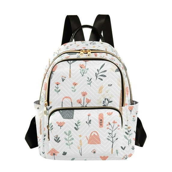 FORMRS Mini Backpack Purse for Women Quilted Travel Daypack Casual Shoulder Bag, Garden Pattern