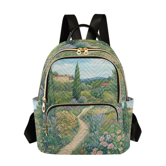 FORMRS Mini Backpack Purse for Women Travel Daypack Casual Shoulder Bag, Garden Scene