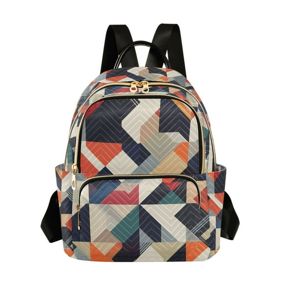 FORMRS Mini Backpack Purse for Women Travel Daypack Casual Shoulder Bag, Geometric Pattern