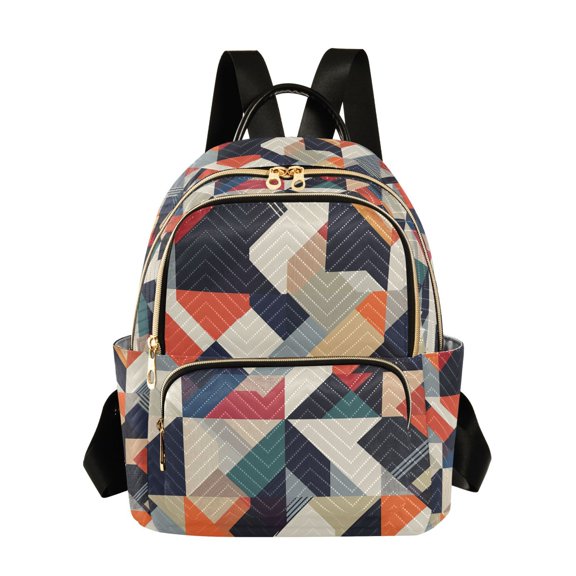 FORMRS Mini Backpack Purse for Women Travel Daypack Casual Shoulder Bag, Geometric Pattern