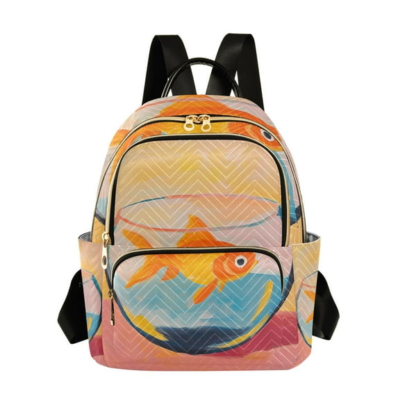 FORMRS Mini Backpack Purse for Women Travel Daypack Casual Shoulder Bag, Goldfish