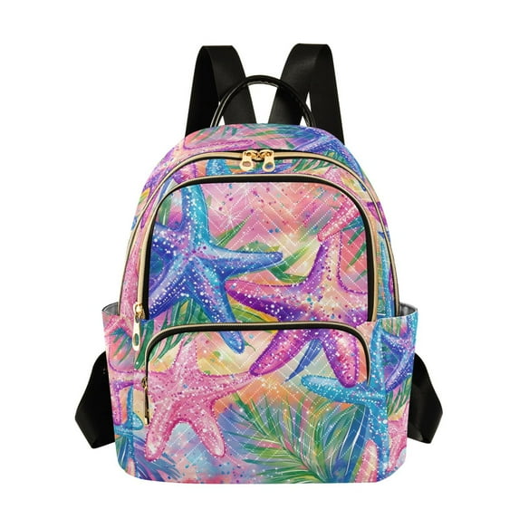 FORMRS Mini Backpack Purse for Women Travel Daypack Casual Shoulder Bag, Gradient Starfish Pattern