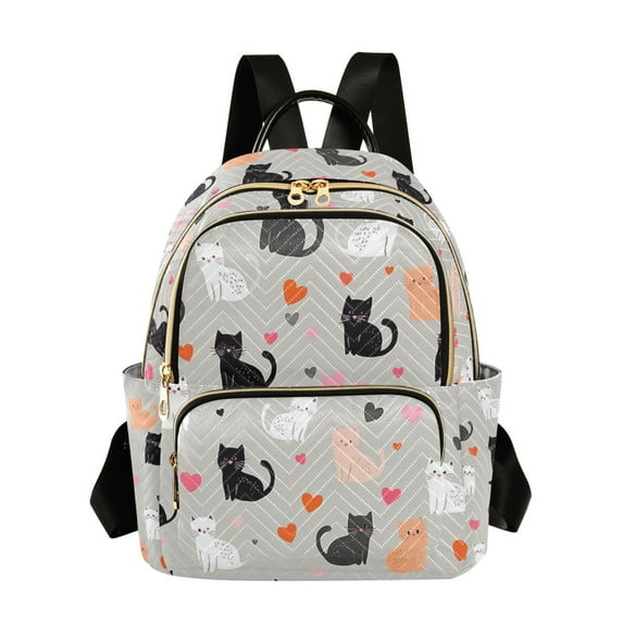 FORMRS Mini Backpack Purse for Women Quilted Travel Daypack Casual Shoulder Bag, Gray Cartoon Pattern
