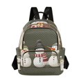 thumbnail image 1 of FORMRS Mini Backpack Purse for Women Travel Daypack Casual Shoulder Bag, Gray Cute Snowmen, 1 of 7
