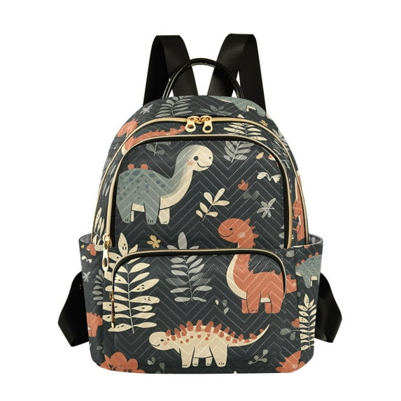 FORMRS Mini Backpack Purse for Women Travel Daypack Casual Shoulder Bag, Gray Dinosaur