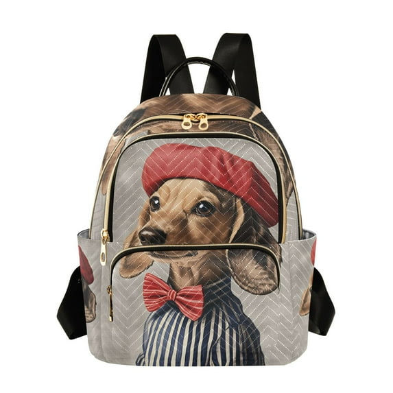 FORMRS Mini Backpack Purse for Women Travel Daypack Casual Shoulder Bag, Gray Dog Artist