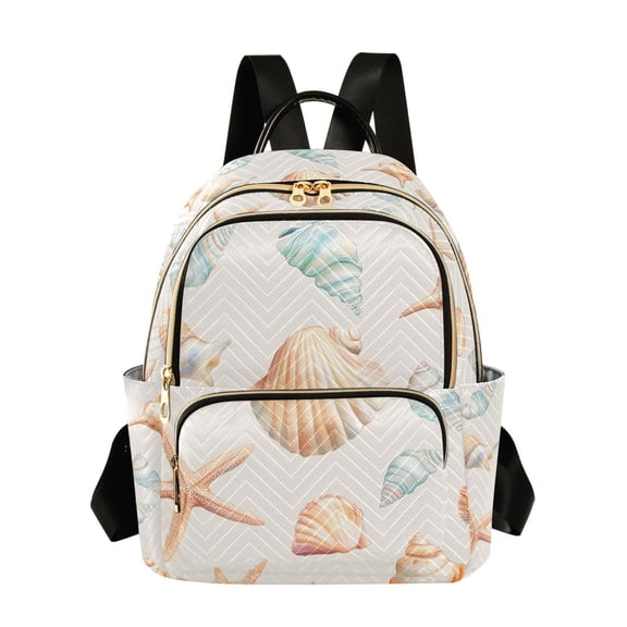 FORMRS Mini Backpack Purse for Women Travel Daypack Casual Shoulder Bag, Gray Seashell