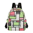thumbnail image 1 of FORMRS Mini Backpack Purse for Women Travel Daypack Casual Shoulder Bag, Green Abstract Geometric, 1 of 7