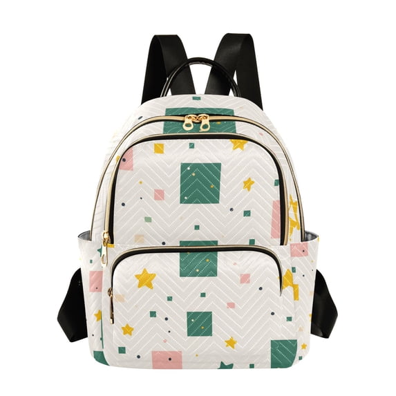 FORMRS Mini Backpack Purse for Women Travel Daypack Casual Shoulder Bag, Green Abstract Pattern