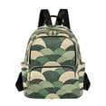 thumbnail image 1 of FORMRS Mini Backpack Purse for Women Travel Daypack Casual Shoulder Bag, Green Abstract Shapes, 1 of 7