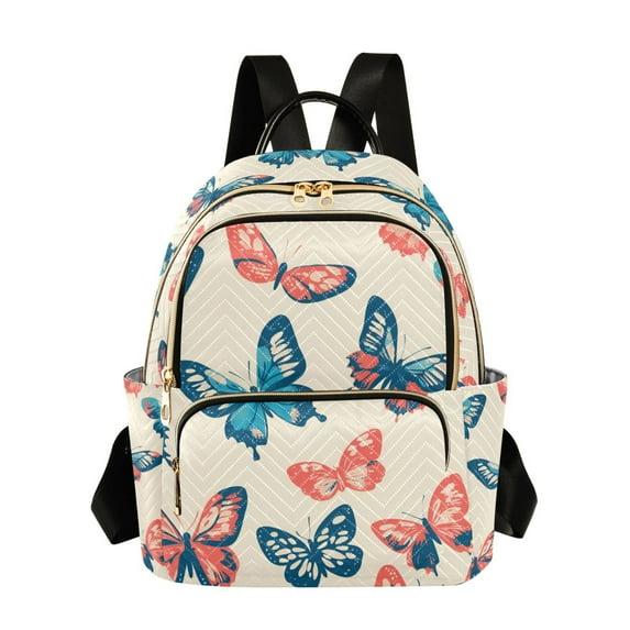 FORMRS Mini Backpack Purse for Women Travel Daypack Casual Shoulder Bag, Green Butterflies