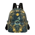 thumbnail image 1 of FORMRS Mini Backpack Purse for Women Travel Daypack Casual Shoulder Bag, Green Celestial Serpent, 1 of 7
