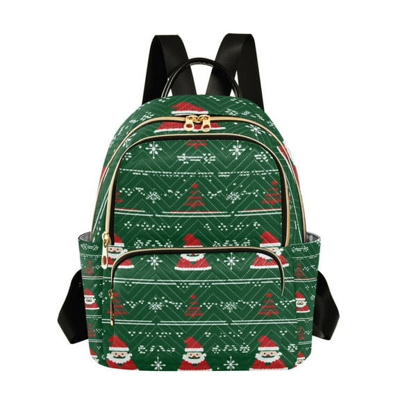 FORMRS Mini Backpack Purse for Women Travel Daypack Casual Shoulder Bag, Green Christmas Trees