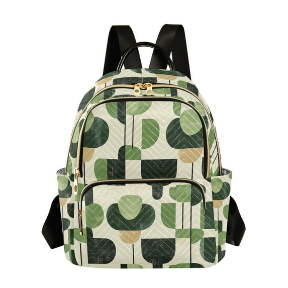 FORMRS Mini Backpack Purse for Women Travel Daypack Casual Shoulder Bag, Green Circle