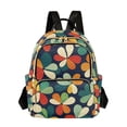 thumbnail image 1 of FORMRS Mini Backpack Purse for Women Travel Daypack Casual Shoulder Bag, Green Clover Pattern, 1 of 7