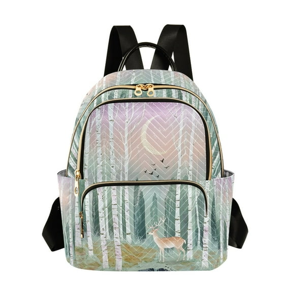 FORMRS Mini Backpack Purse for Women Travel Daypack Casual Shoulder Bag, Green Deer
