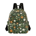 thumbnail image 1 of FORMRS Mini Backpack Purse for Women Quilted Travel Daypack Casual Shoulder Bag, Green Flowers Pattern, 1 of 7