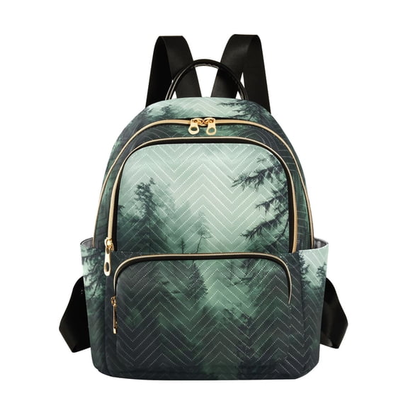 FORMRS Mini Backpack Purse for Women Quilted Travel Daypack Casual Shoulder Bag, Green Forest