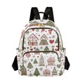 thumbnail image 1 of FORMRS Mini Backpack Purse for Women Travel Daypack Casual Shoulder Bag, Green Nordic Christmas, 1 of 7