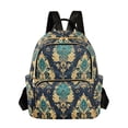 thumbnail image 1 of FORMRS Mini Backpack Purse for Women Travel Daypack Casual Shoulder Bag, Green Peacock Pattern, 1 of 7