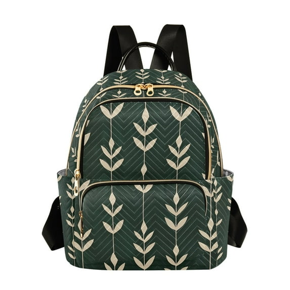 FORMRS Mini Backpack Purse for Women Travel Daypack Casual Shoulder Bag, Green Plants