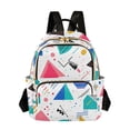 thumbnail image 1 of FORMRS Mini Backpack Purse for Women Travel Daypack Casual Shoulder Bag, Green Retro Triangles, 1 of 7