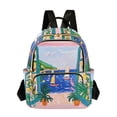 thumbnail image 1 of FORMRS Mini Backpack Purse for Women Travel Daypack Casual Shoulder Bag, Green Seaside, 1 of 7