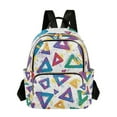 thumbnail image 1 of FORMRS Mini Backpack Purse for Women Travel Daypack Casual Shoulder Bag, Green Simple Triangles, 1 of 7